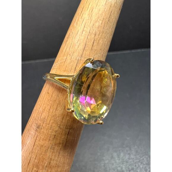 NEW Mystic Quartz ring in gold over sterling silver size 7 - Picture 14 of 16